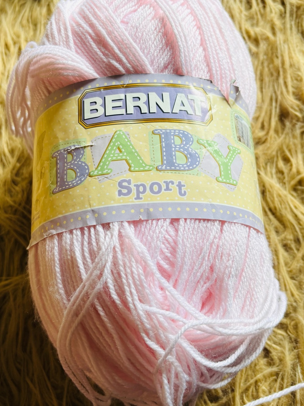 Bernat Baby Sport Yarn Color Baby Pink New